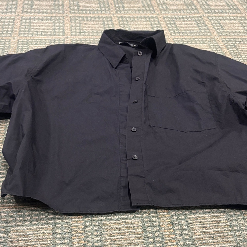Zara Men's Dark Button-Down Shirt